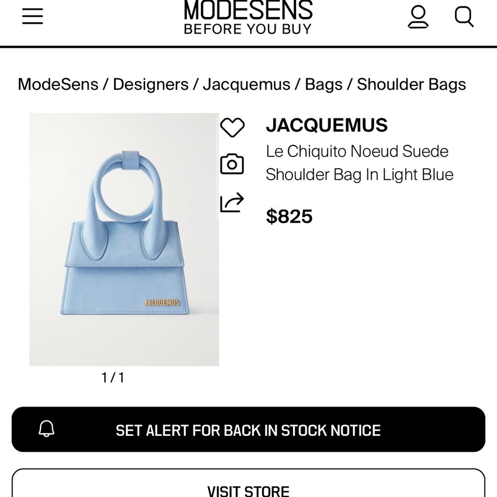Jacquemus Blue Mini Bag with Circular Handle! Like new! With tagg inside! - Picture 9 of 11